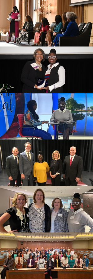 Collage of images featuring FOCUS President Dr. Yemi Akande-Bartsch throughout the year